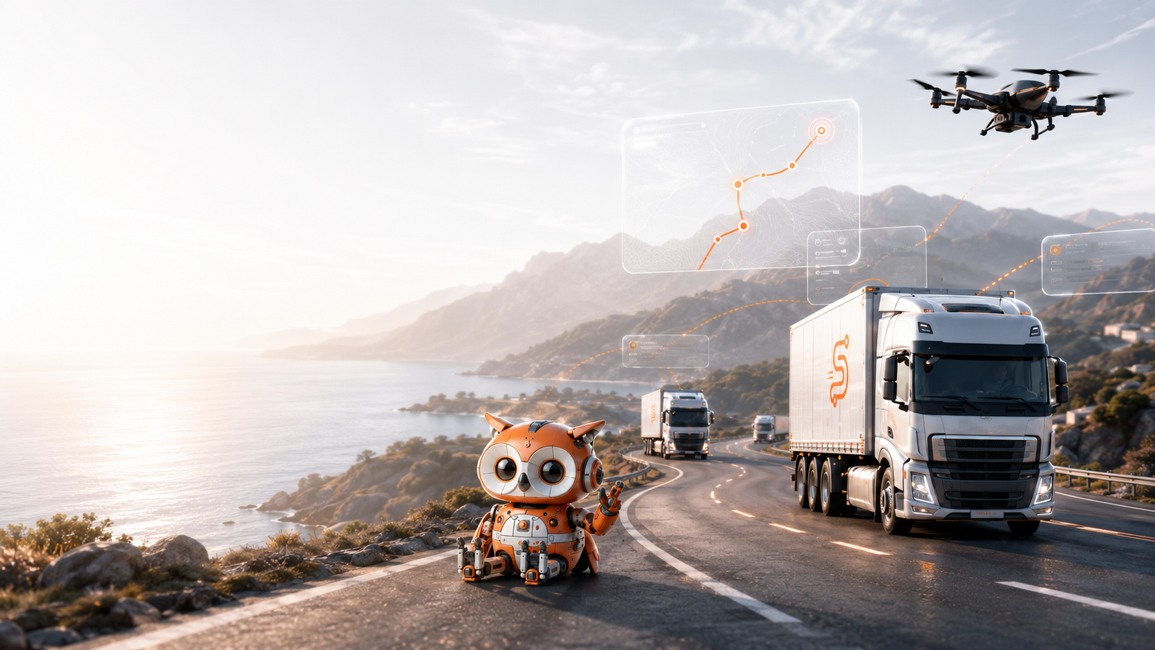 Silent Run fleet on a connected coastal highway